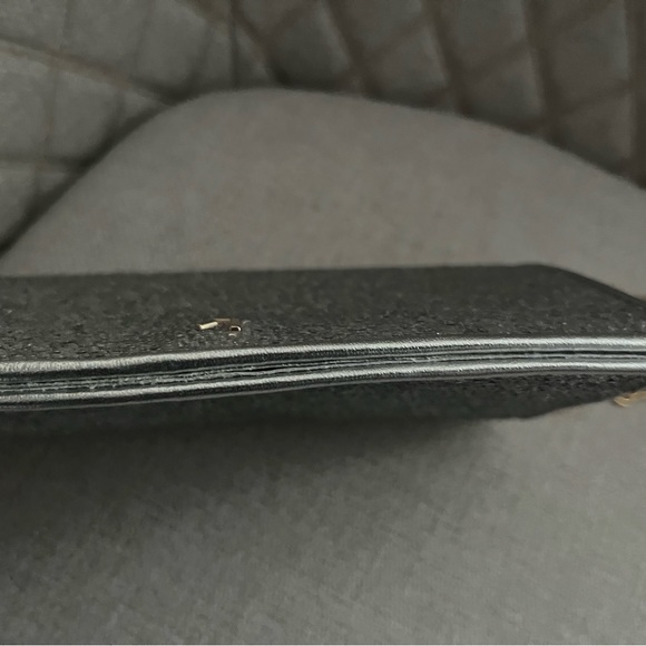 Larroude Erin crystal silver gray  clutch bag with removable gold chain strap - Picture 9 of 14